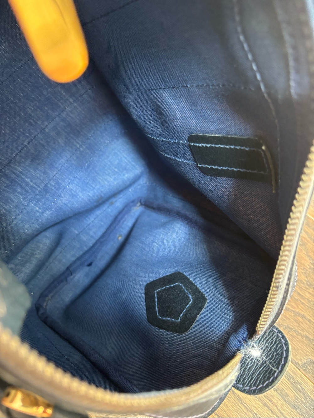 GUCCI GG Navy Monogram Boston Bag - Picture 4 of 15